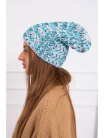Dámska čiapka Lora K312 tyrkysová+sivá