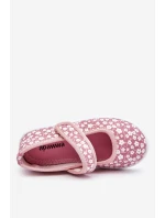 Dziecięce Baleriny Na Rzep W Print Różowe Selah