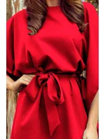 SOFIA - Červené dámske motýlikové šaty 287-3
