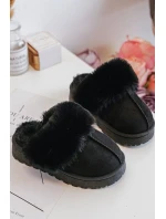 Kapcie Dziecięce Z Futerkiem Czarne Birasta