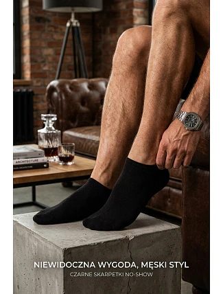 Pánske členkové ponožky Ultra Thin Black Pánske členkové ponožky Ultra Thin Black