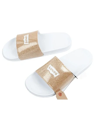 Levi's Dámske športové žabky Pohodlné brokátové topánky Módne dámske