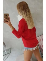 Blúzka s 3D grafikou plameniaka červená