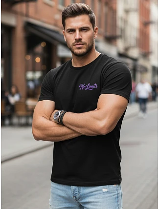 Pánske bavlnené tričko s potlačou No Limits casual black FashionStreet NX0134R Pánske bavlnené tričko s potlačou No Limits casual black FashionStreet NX0134R