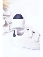 Dziecięce Tenisówki Na Rzepy Biało-Granatowe California