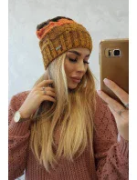 Fleecová čiapka Dolores K303 horčicová+oranžová+zelená