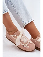 Dámské tenisky s krajkou růžové Ilrene