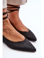 Ženy Tkanicí Baleríny Ozdobené Pytlíky Černé Jange Ženy Tkanicí Baleríny Ozdobené Pytlíky Černé Jange