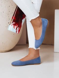 Dámske semišové baleríny MINIMALL modré FashionStreet ZY0671
