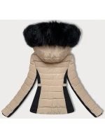 Dámska krátka zimná bunda S'west beige (B8308-12)