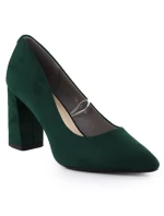 Zelené semišové lodičky na ihlovom podpätku Sergio Leone PB216