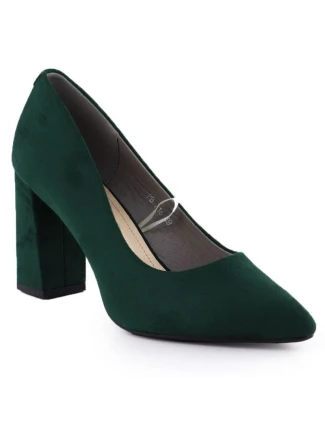 Zelené semišové lodičky na ihlovom podpätku Sergio Leone PB216