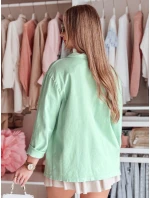 Dámska oversize košeľová bunda OVERBOR mint FashionStreet TY4891