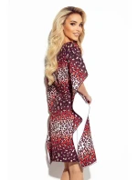 SOFIA - Dámske motýlikové šaty s jaguárím vzorom a so zaväzovaním v páse 287-23 SOFIA - Dámske motýlikové šaty s jaguárím vzorom a so zaväzovaním v páse 287-23
