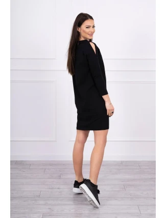 Šaty s 3D grafikou, čipková čierna