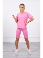 Komplet top+legginsy jasno różowy