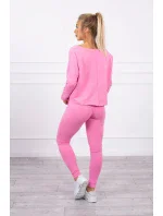 Súprava s oversize blúzkou svetlo ružová