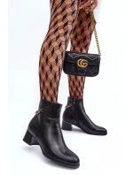 Dámske členkové topánky s nízkym podpätkom JC101P Black - Seastar