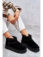 Módne semišové nízke snežnice Black Nucca