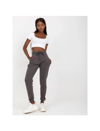 Tmavosivé melanžové základné tepláky (B-005.05)