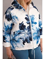 Dámske Plus veľkosť jarná bunda s kvetinovým vzorom Garnet Dámske Plus veľkosť jarná bunda s kvetinovým vzorom Garnet