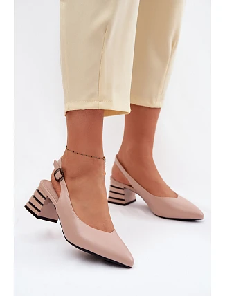 Dámske sandále na podpätku Vinceza Beige Dámske sandále na podpätku Vinceza Beige