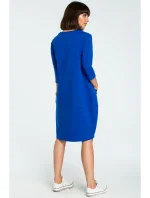 B083 Oversized šaty s predným vreckom - kráľovská modrá B083 Oversized šaty s predným vreckom - kráľovská modrá