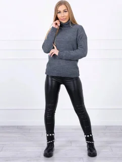 Sveter s rolákom S2020-16 tmavo šedý - Kesi