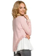 M333 Asymetrická vrstvená blúzka - púdrová