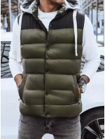 Pánska vesta s kapucňou zelená FashionStreet TX3935z