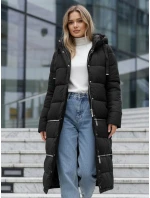 Dámska dlhá zimná bunda čierna FashionStreet TY5151