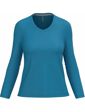 Kariban K 382 Dámske tričko s výstrihom do V a dlhými rukávmi 20.K382 tropical blue Kariban K 382 Dámske tričko s výstrihom do V a dlhými rukávmi 20.K382 tropical blue