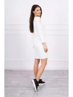 Šaty s 3D grafikou, čipka vo farbe ecru