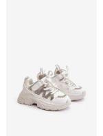 Sneakersy Dziecięce Z Cyrkoniami Białe Rianalla