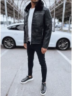 Pánska kožená bunda čierna FashionStreet TX4710