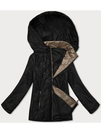 Čierna dámska prešívaná bunda s odnímateľnou kapucňou S'West (B8356-1) Čierna dámska prešívaná bunda s odnímateľnou kapucňou S'West (B8356-1)