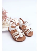Dziecięce Sandały Na Rzep Z Paseczkami Białe Sammy