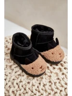 Ocieplane Dziecięce Botki Śniegowce Lamy Czarne Esandira