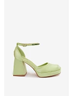 Zelené sandály na podpatku Calistae