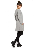 B042 Tunika s predným rázporkom - čierna B042 Tunika s predným rázporkom - čierna