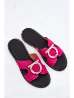 Klapki Damskie Na Płaskim Obcasie Z Ozdobą Vinceza 17381 Fuksja