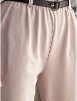 Dámske nohavice chinos s opaskom ružové FashionStreet UY2551