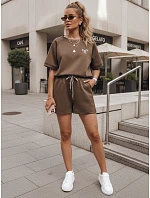 Dámsky letný set s motýľom z mäkkej viskózy v hnedej farbe FashionStreet AY1188