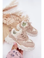 Buty Sportowe Sneakersy Dziecięce Beżowe Tilvianea