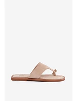 Dámské ploché žabky s ozdobným detailem Béžové Fedira