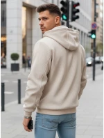 Pánska prechodná bunda s kapucňou béžová FashionStreet TX5030