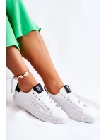 Damskie Skórzane Tenisówki BIG STAR HH274071 Biało-Czarne