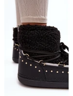 Damskie Ocieplane Śniegowce Czarne Rohes