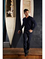 NEOBLU Sullivan Men Pánsky sveter s výstrihom do V 24.3987 deep black NEOBLU Sullivan Men Pánsky sveter s výstrihom do V 24.3987 deep black