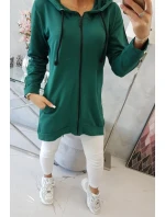 Mikina so zipsom na chrbte zelená